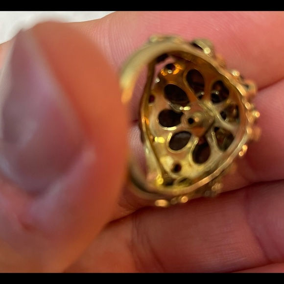 Vintage Linz 14k Yellow Gold Tiger’s Eye Ruby Ring - Picture 11 of 11